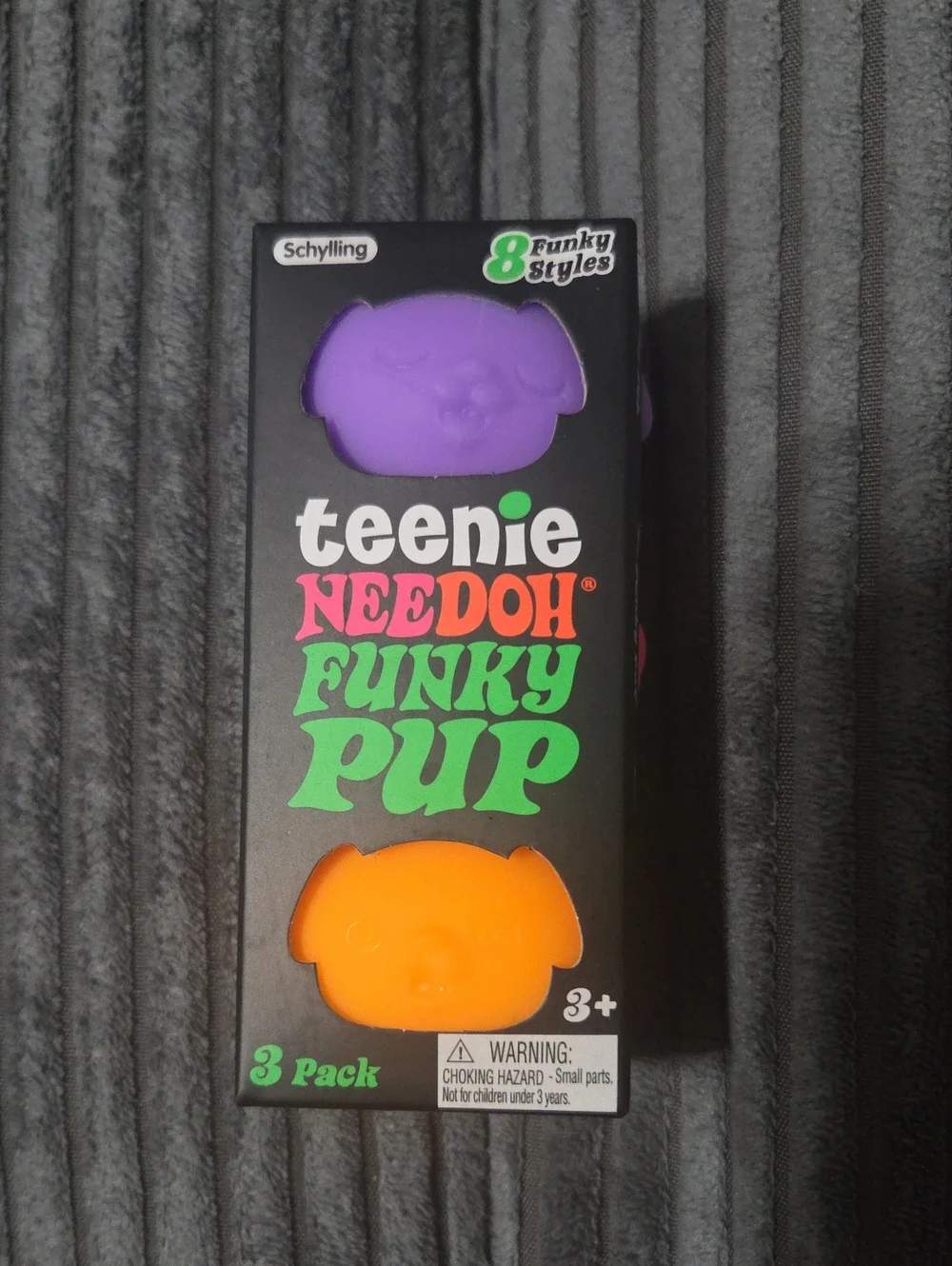 Teenie Needoh Funky Pup 3-Pack - Purple & Orange & Pink